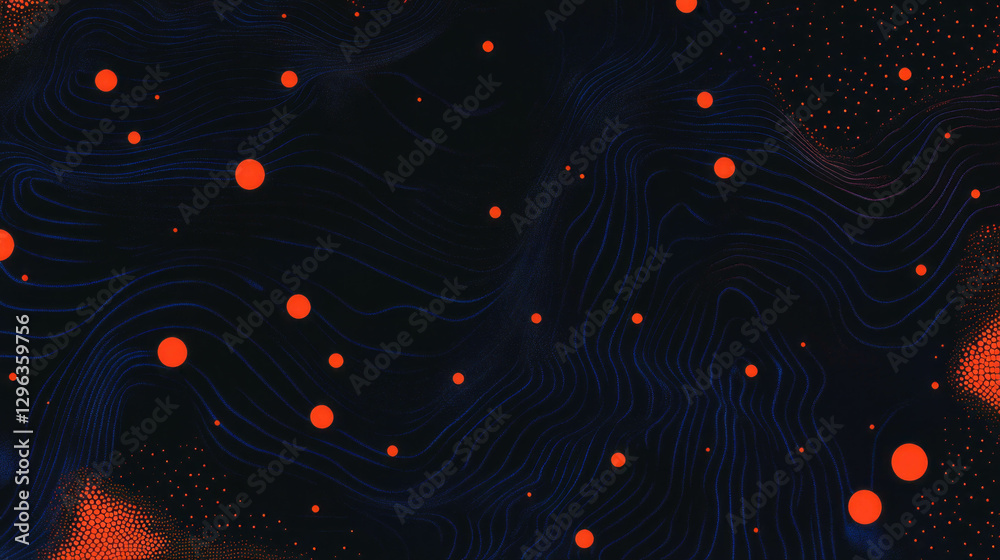 Aufkleber Abstract vibrant dotted line pattern with varied dot sizes for modern design
