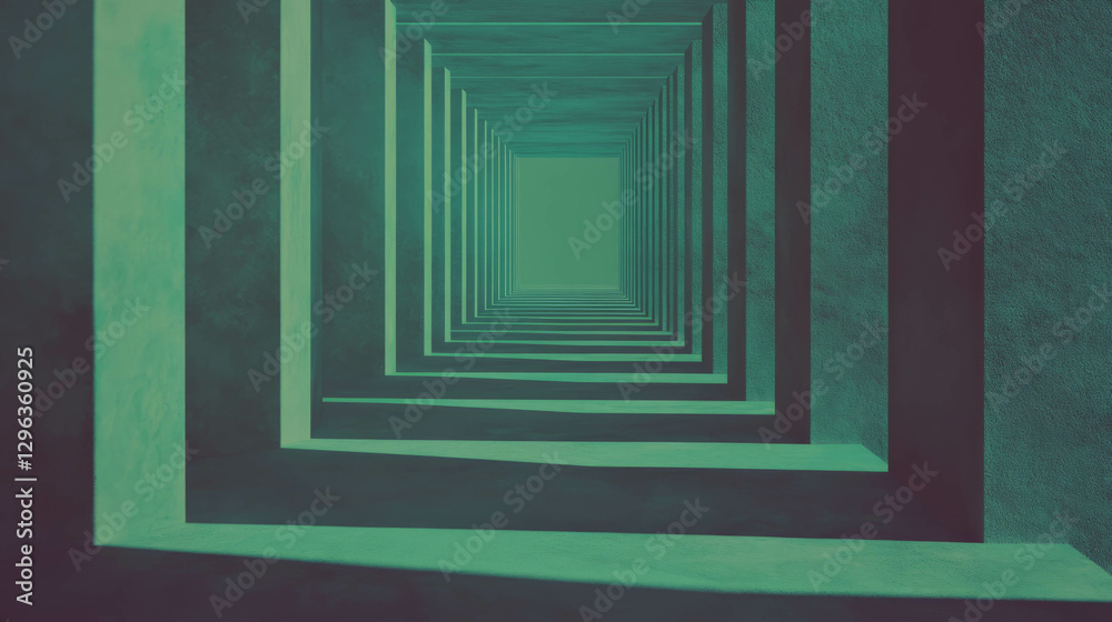 Aufkleber Surreal endless staircase illusion in geometric abstract pattern for modern design concepts