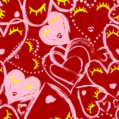 seamless pattern with hearts