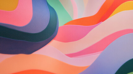 Obraz premium Colorful felt cutout abstract art design for creative inspiration