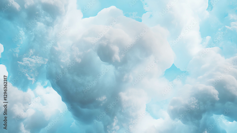 Aufkleber Dreamy sky background featuring soft foam clouds with gentle texture