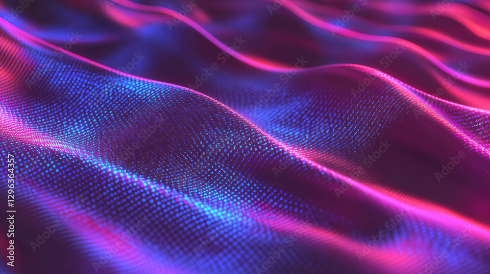 Poster Futuristic glow with binary code texture and dynamic flow for digital design