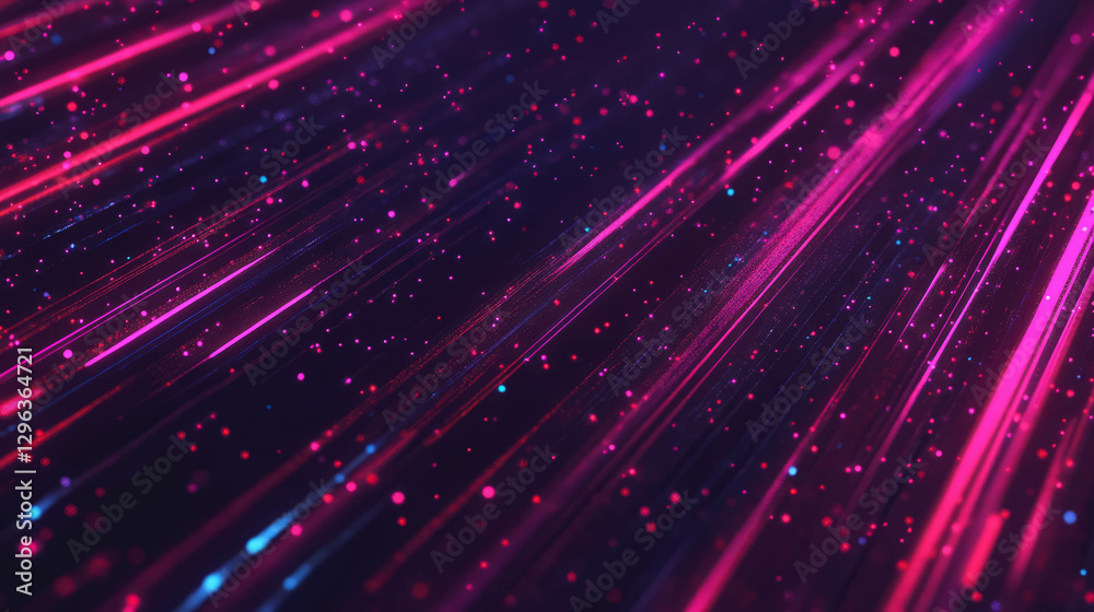Poster Glowing futuristic background with flowing data streams for digital design