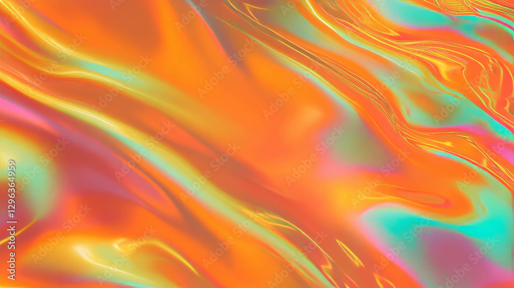 Poster vibrant glowing energy fields with colorful abstract waves for creative design