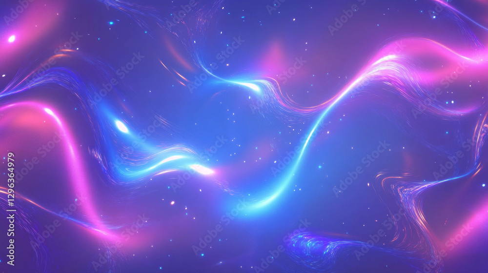 Poster vibrant glowing energy fields with dynamic light streaks for futuristic design