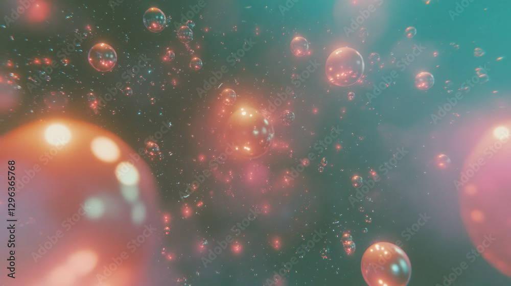 Poster enchanting background of glowing orbs and soft light for creative design