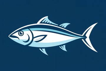 Fototapeta premium fish on a blue background Icon animal logo collection Illustration design template