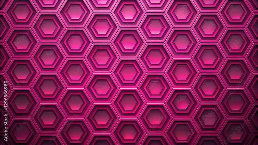 Wall mural abstract pink hexagonal pattern background design featuring layered geometric shapes with a sleek me