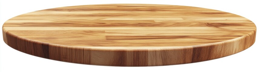 Round Wooden Cutting Board with Smooth Surface and Natural Texture
