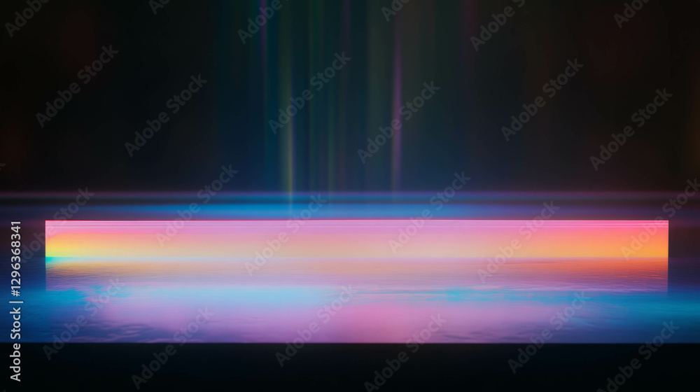 Poster futuristic holographic displays and floating data elements for digital innovation