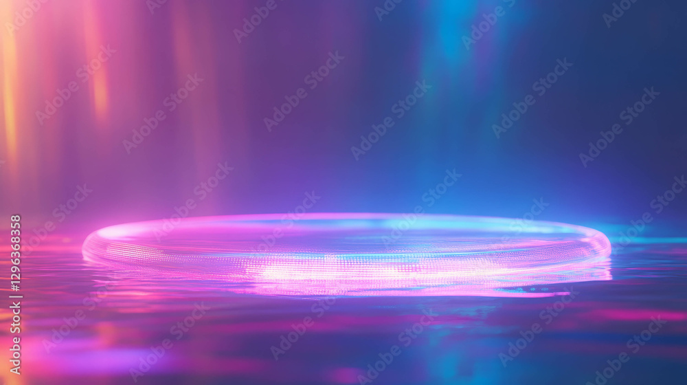 Aufkleber futuristic holographic background with floating light displays for digital art and design