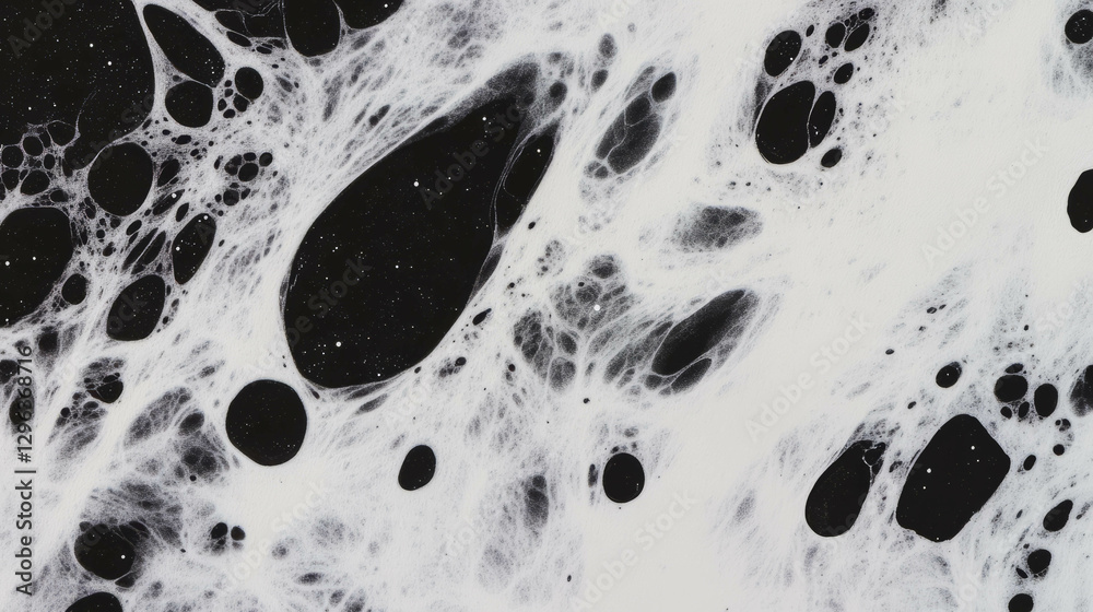 Poster Abstract ink blots and dots pattern on textured background for artistic design