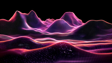 Fototapeta premium Abstract Pink and Purple Digital Wave Landscape Futuristic Technology Background