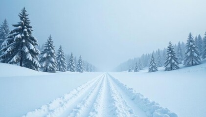 Naklejka premium Heavy snowfall transforms open landscape into a white, ethereal realm , drifting snow, heavy snow, frigid