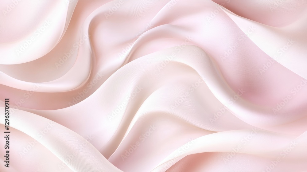 Poster soft pink satin fabric drapes elegantly in gentle waves, creating a serene and luxurious background.
