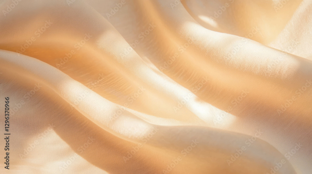 Poster Light beige canvas texture background with subtle fabric waves for design projects