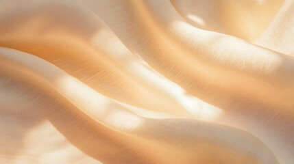 Fototapeta premium Light beige canvas texture background with subtle fabric waves for design projects