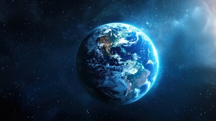 Futuristic earth global digital technology on dark background. Generative AI