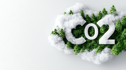 Reducing co2 emissions through forest conservation nature infographic cloudy background environmental awareness