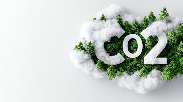 Reducing co2 emissions through forest conservation nature infographic cloudy background environmental awareness