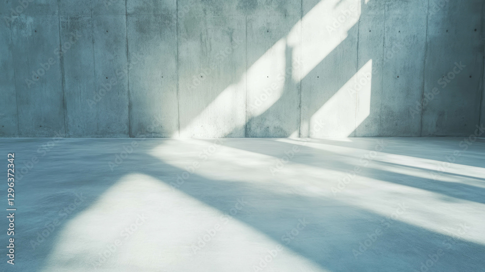 Poster minimalistic concrete interior with light and shadow play for modern design concepts