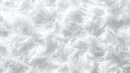 Fototapeta premium Fluffy white faux fur texture close-up
