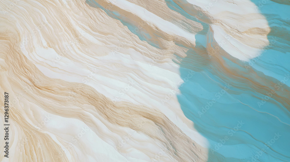 Poster Light limestone texture with smooth swirling patterns