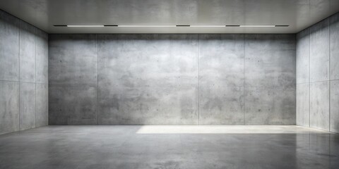 Empty Industrial Room with Concrete Walls and Polished Floor, Ideal for Product Placement or Architectural Design Presentations