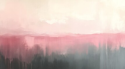 Fototapeta premium Abstract pink and gray painted landscape artwork on canvas background