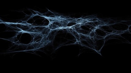 Naklejka premium Abstract web, glowing threads against black isolated background. Trap concept. Spider spun a terrible, scary, eerie web to catch insects and flies.