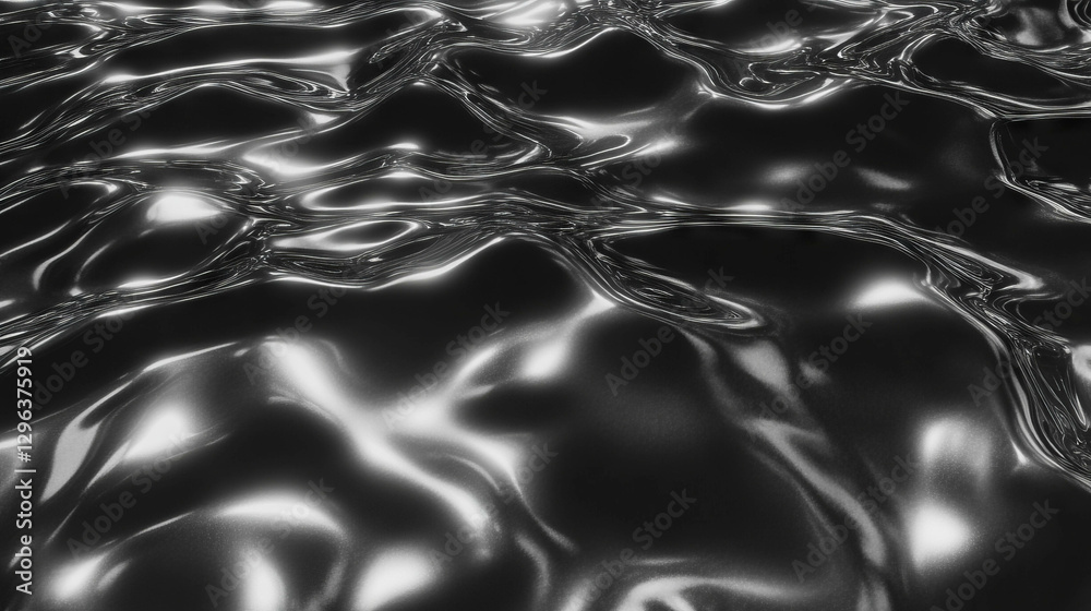 Aufkleber rippling liquid metal surface texture for modern design and abstract backgrounds