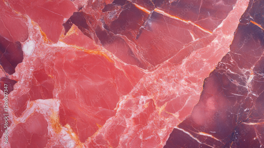 Poster elegant marble texture with polished surface in rich red and pink tones for artistic background desi
