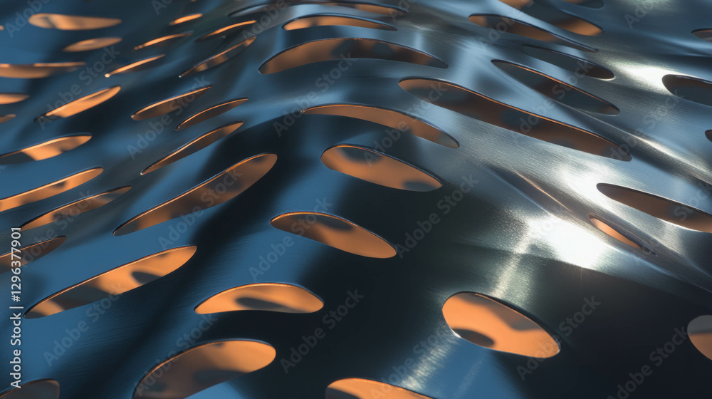Poster abstract metallic pattern with cutout design for modern decor