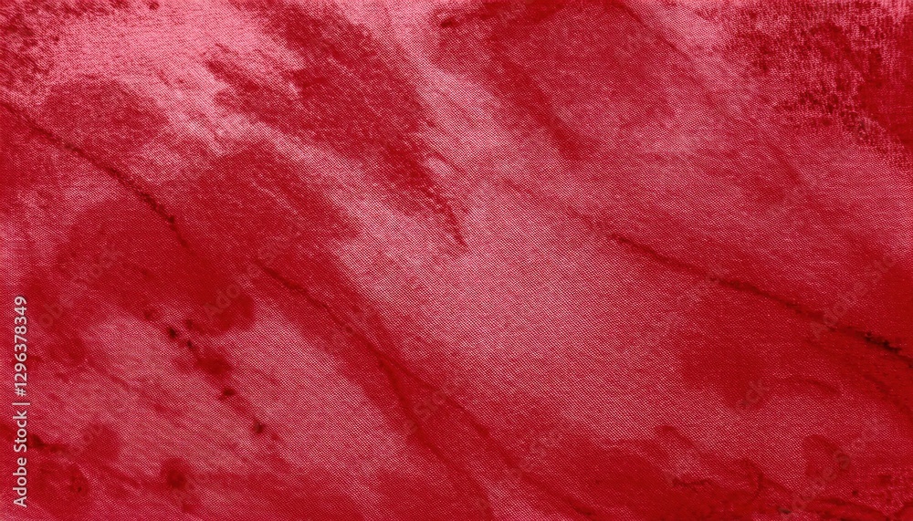Poster velvety red fabric texture with soft abstract watercolor-style patterns, ideal for backgrounds, textiles, and design projects

