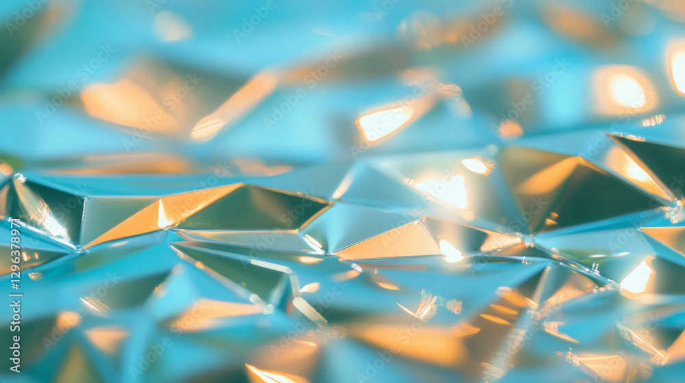 Aufkleber abstract geometric pattern with metallic stars and sharp edges in vibrant light