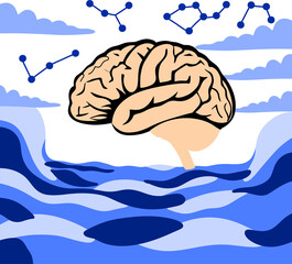 A detailed illustration of the human brain, symbolizing intelligence, creativity, and neural activity. Perfect for educational, medical, and scientific content related to cognition and mental processe
