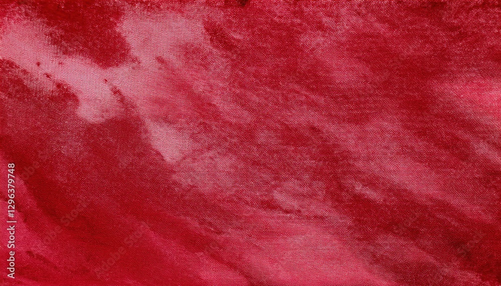 Poster velvety red fabric texture with soft abstract watercolor-style patterns, ideal for backgrounds, text