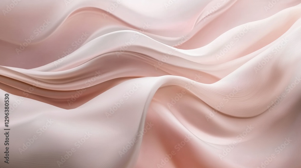 Poster silky fabric creates gentle waves and textures in soft pastel tones for textile design inspiration. 