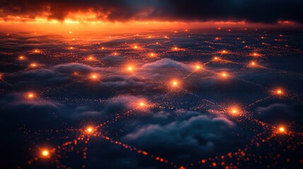 Conceptual Illustration of a Smart City With Interconnected Devices. Generative AI