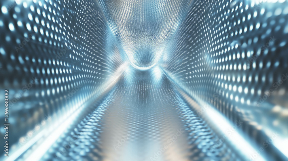 Poster Futuristic metallic mesh texture with sharp edges for design and background concepts