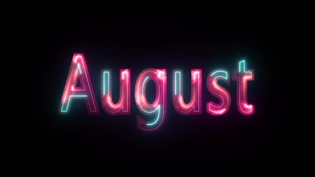 August. Hand drawn lettering word August. Month August.