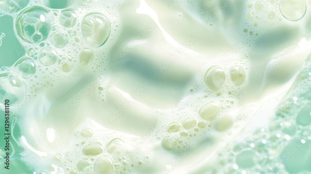 Poster creamy milk texture background with bubbles for design projects