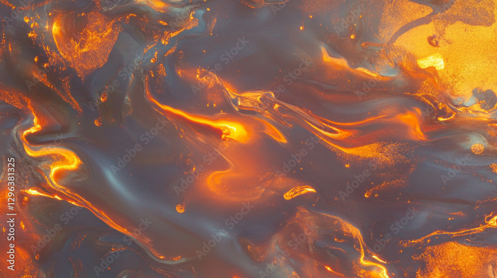 Poster Abstract molten metal texture with flowing patterns for artistic design