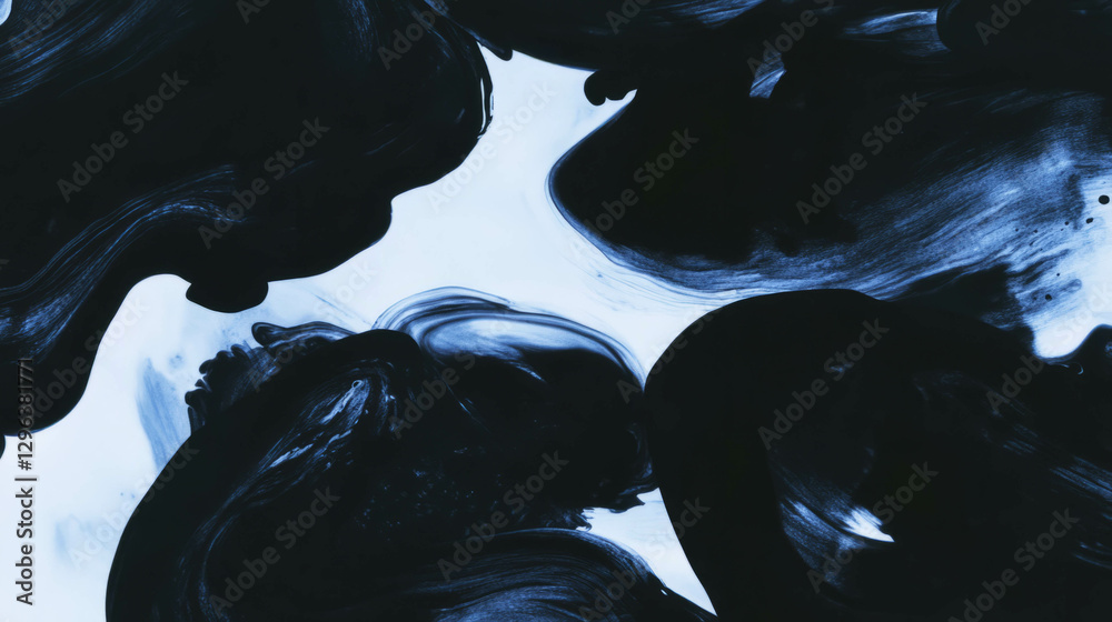 Poster abstract ink blots and overlapping swirls background for creative design