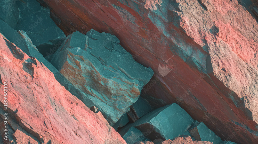 Poster natural quartzite rock layers with unique textures for artistic backgrounds