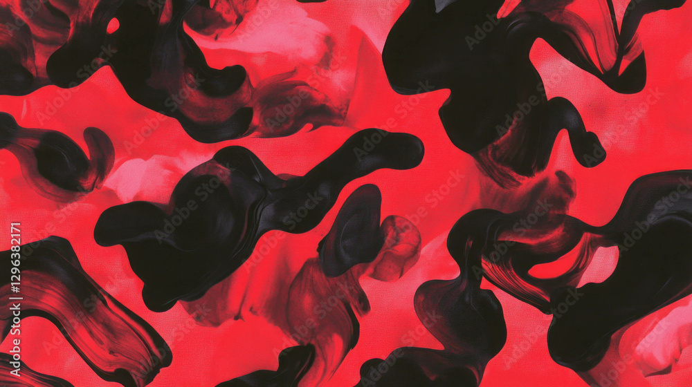 Aufkleber abstract red and black ink blot background for creative design projects