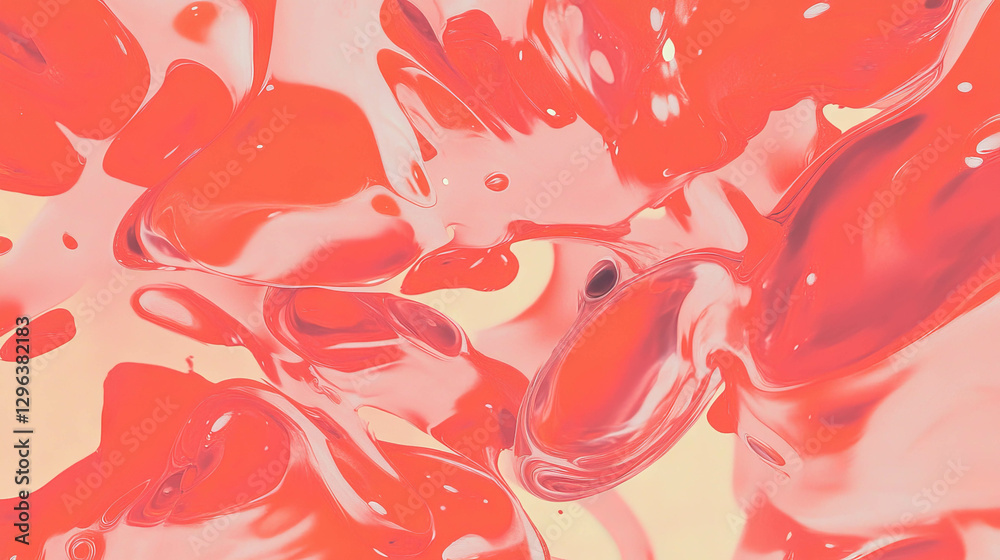 Poster Abstract art background with red ink blots and overlapping patterns
