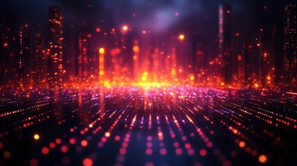 Obraz premium Abstract Visualization of Privacy Risks Surrounding IoT Devices. Generative AI