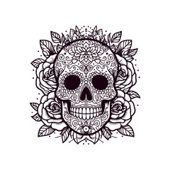Obraz premium Day of the Dead Skull Illustration