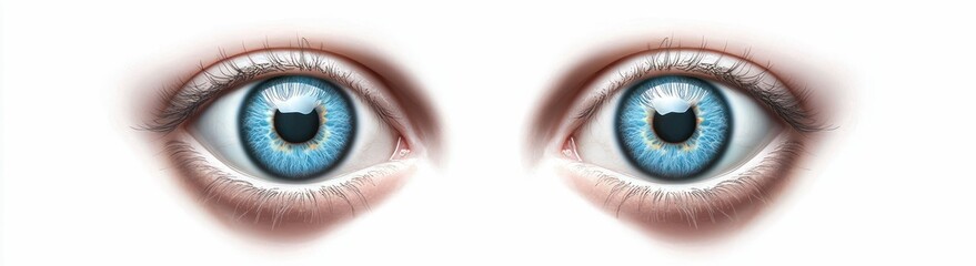 Fototapeta premium Close-up of Blue Eyes with Detailed Iris and Orange Accents